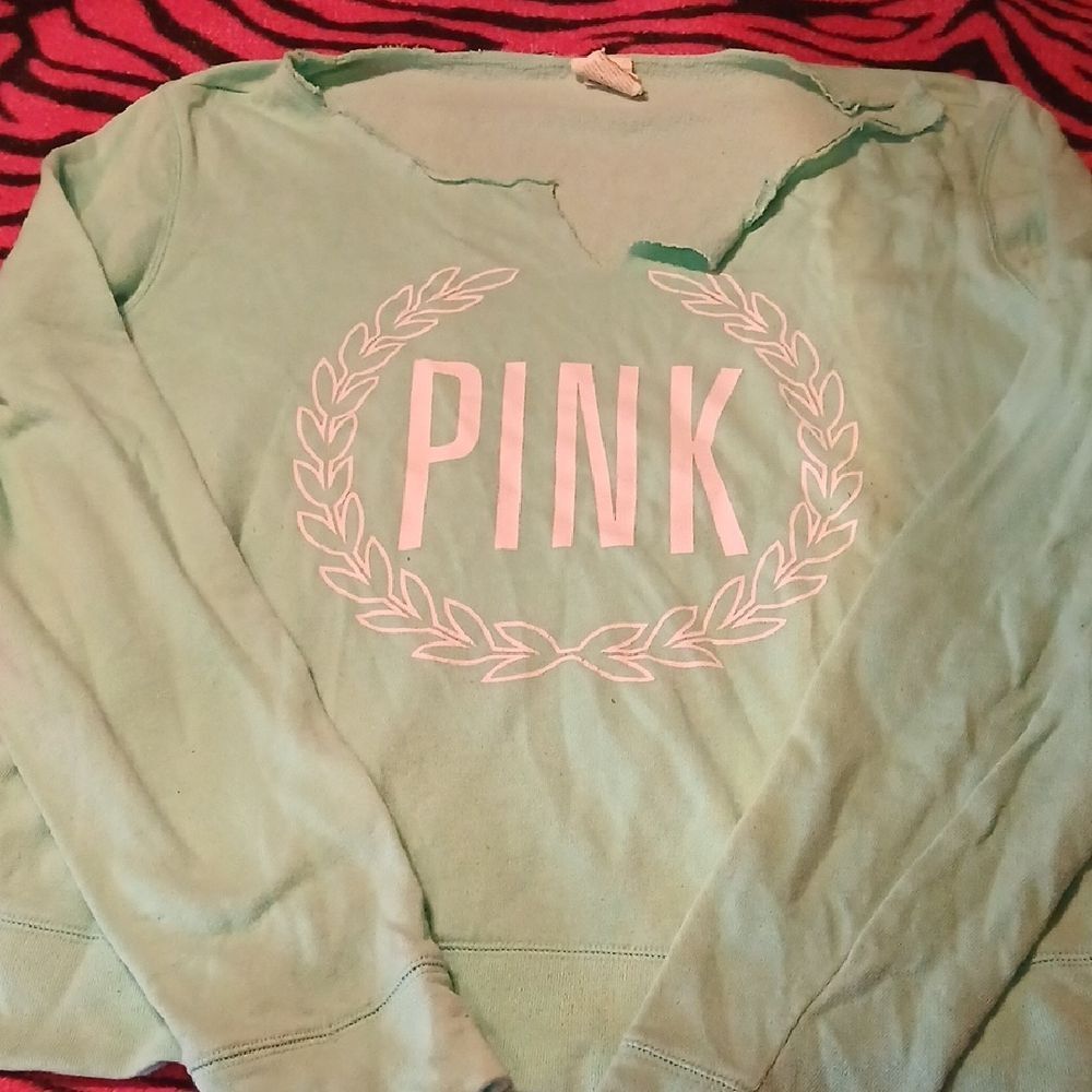 Pink By Victoria's Secret Pull Over Sweat Shirt Size Large